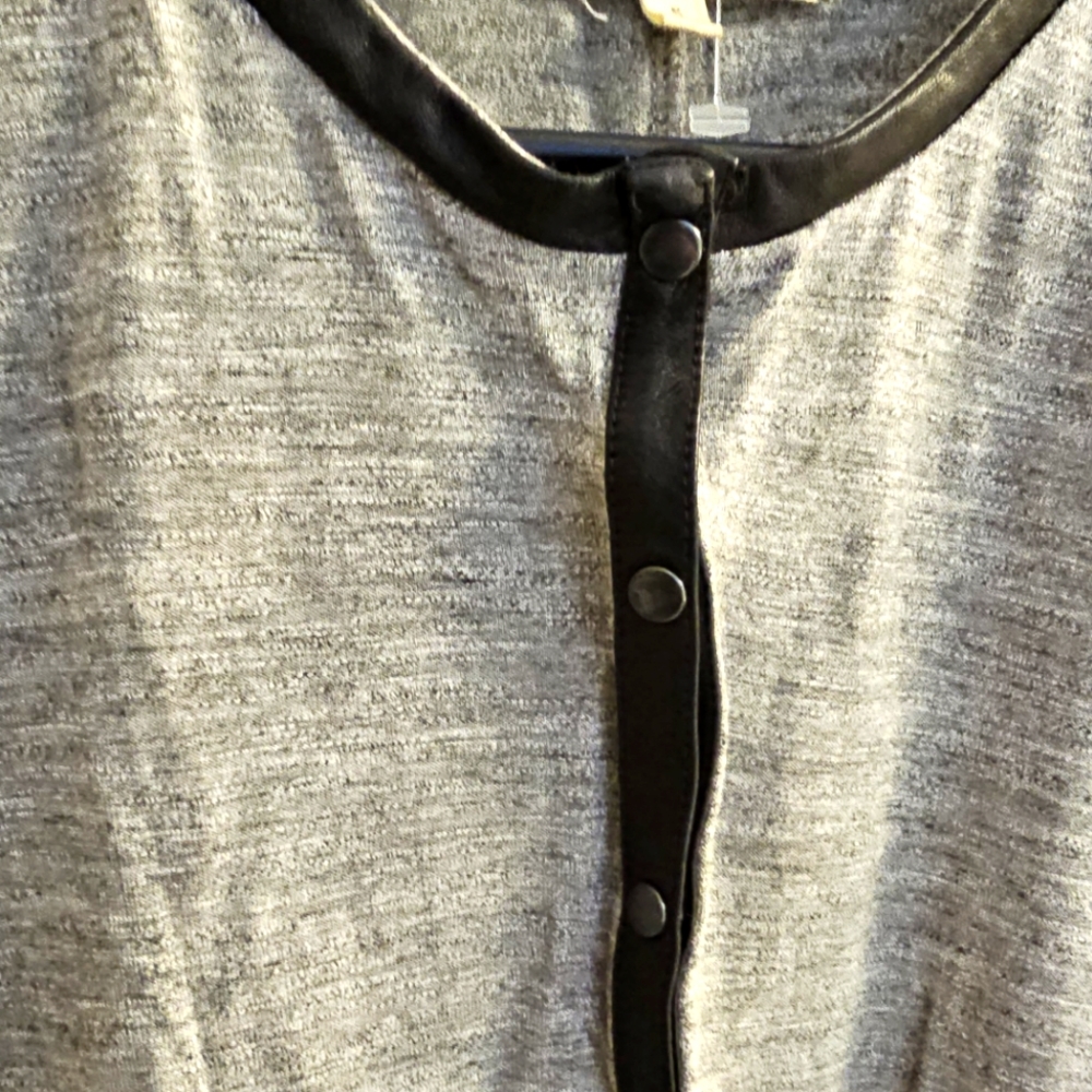 Madewell leather trim Henley top